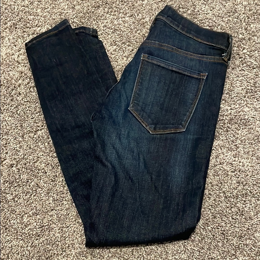 Womens Dark Blue Jeans banana republic 25 high rise skinny jeans